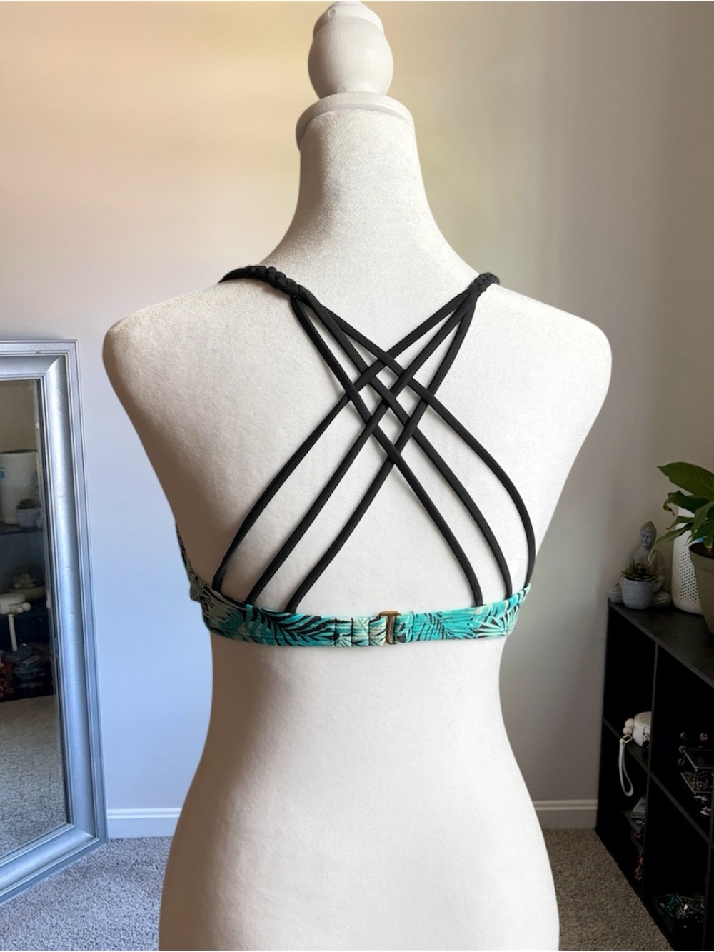 Trillium Black and Teal Swimwear Top - Picture 4 of 9